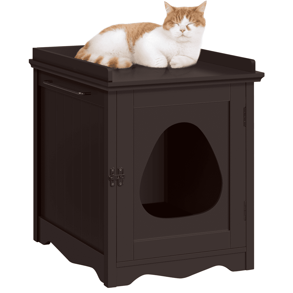 Yaheetech Indoor Cat Litter Box Furniture Enclosure，Espresso