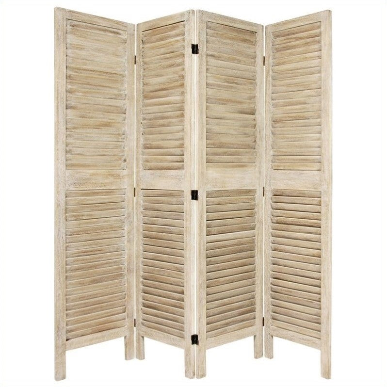 Oriental Furniture 5 1/2 ft. Tall Venetian Room Divider - White - 4 Panel