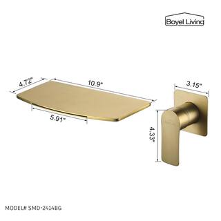 Boyel Living Single Handle Wall Mounted Faucet with Valve in Brushed Gold SMD-2414BG