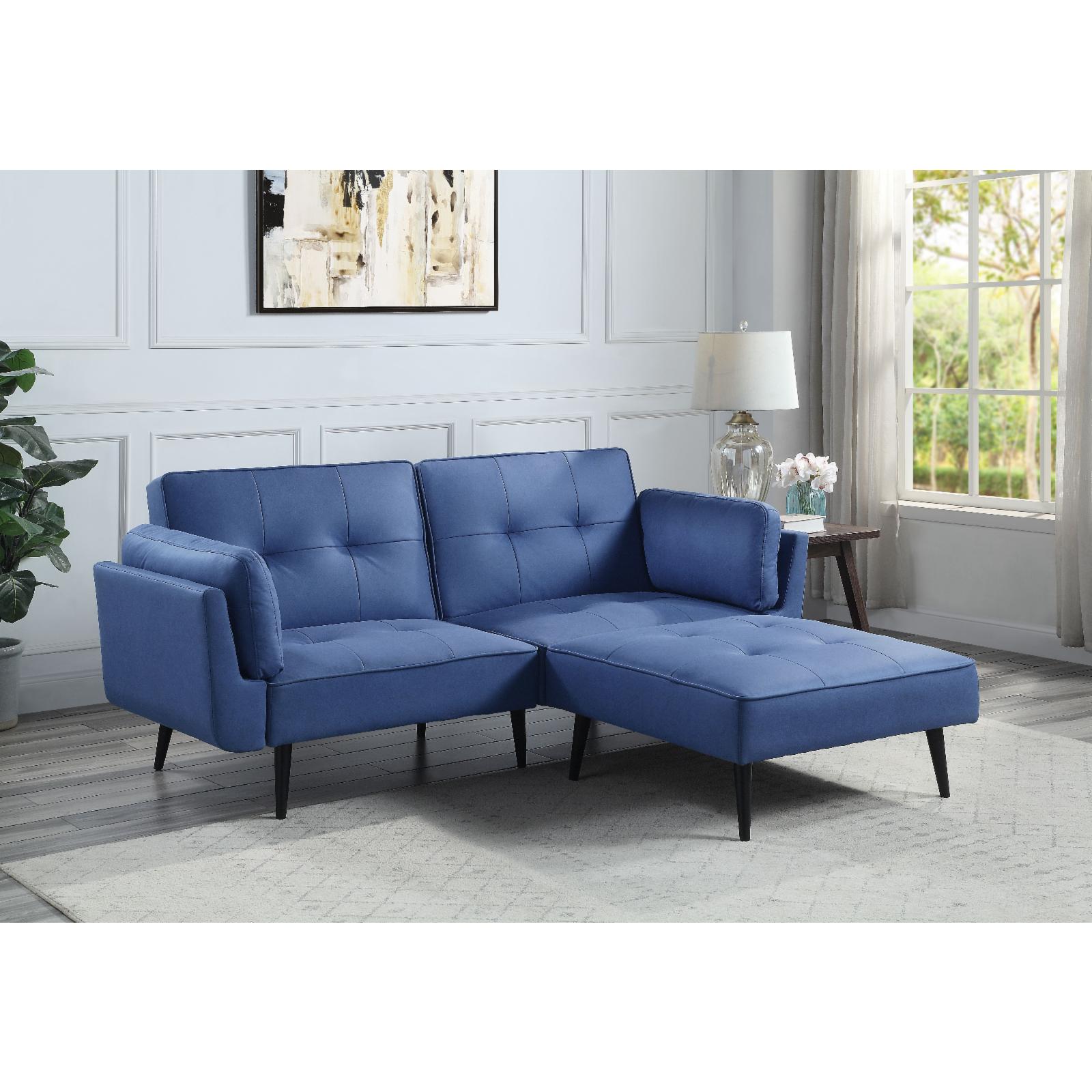 Acme Furniture Nafisa Fabric Adjustable Sofa and Ottoman