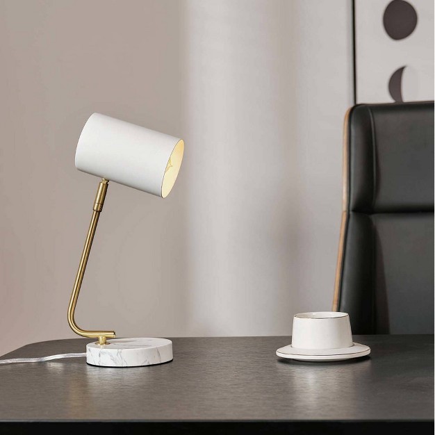 Novogratz X Globe Athena White Desk Lamp Globe Electric