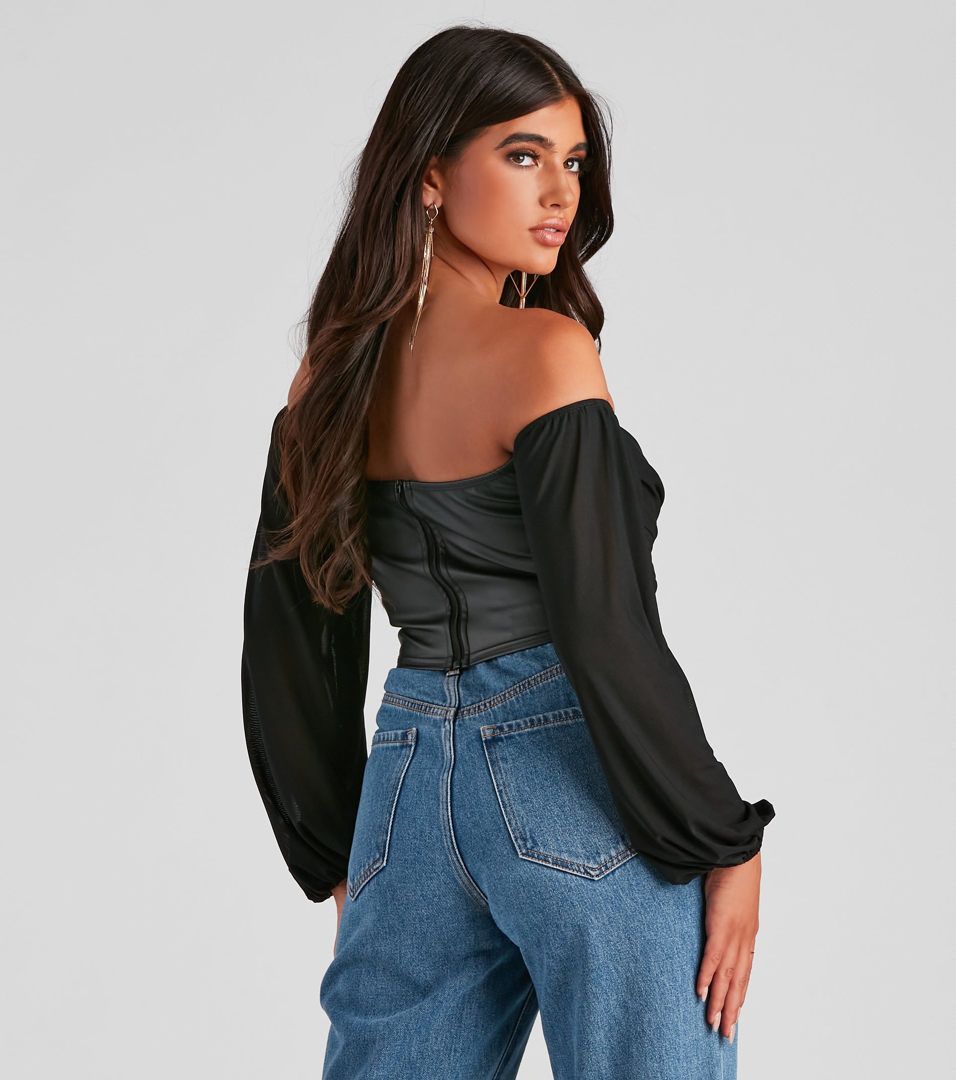 Edgy Luxe Off The Shoulder Corset Top