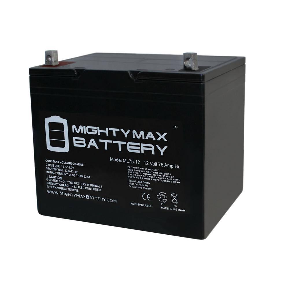 MIGHTY MAX BATTERY 12-Volt 75 Ah Rechargeable Sealed Lead Acid (SLA) Battery ML75-12