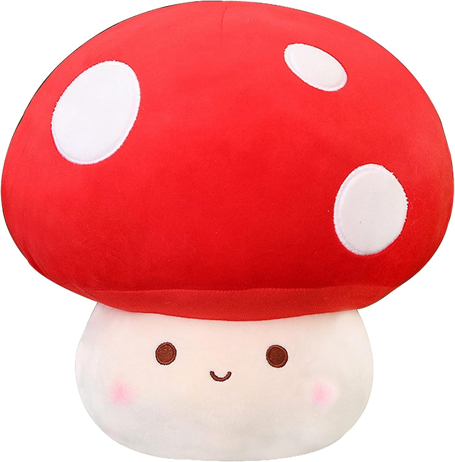 Yulefly Large Mushroom Plush Toy， Mushroom Stuffed Animal Hugging Throw Pillow Plushies Doll Toy， Gift For Birthday Valentine (red， 9inch)