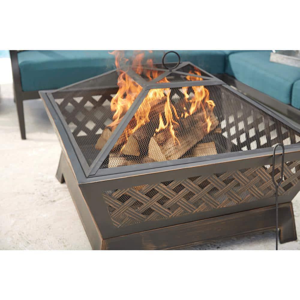 Hampton Bay Tipton 34 in Steel Deep Bowl Fire Pit in Oil Rubbed Bronze