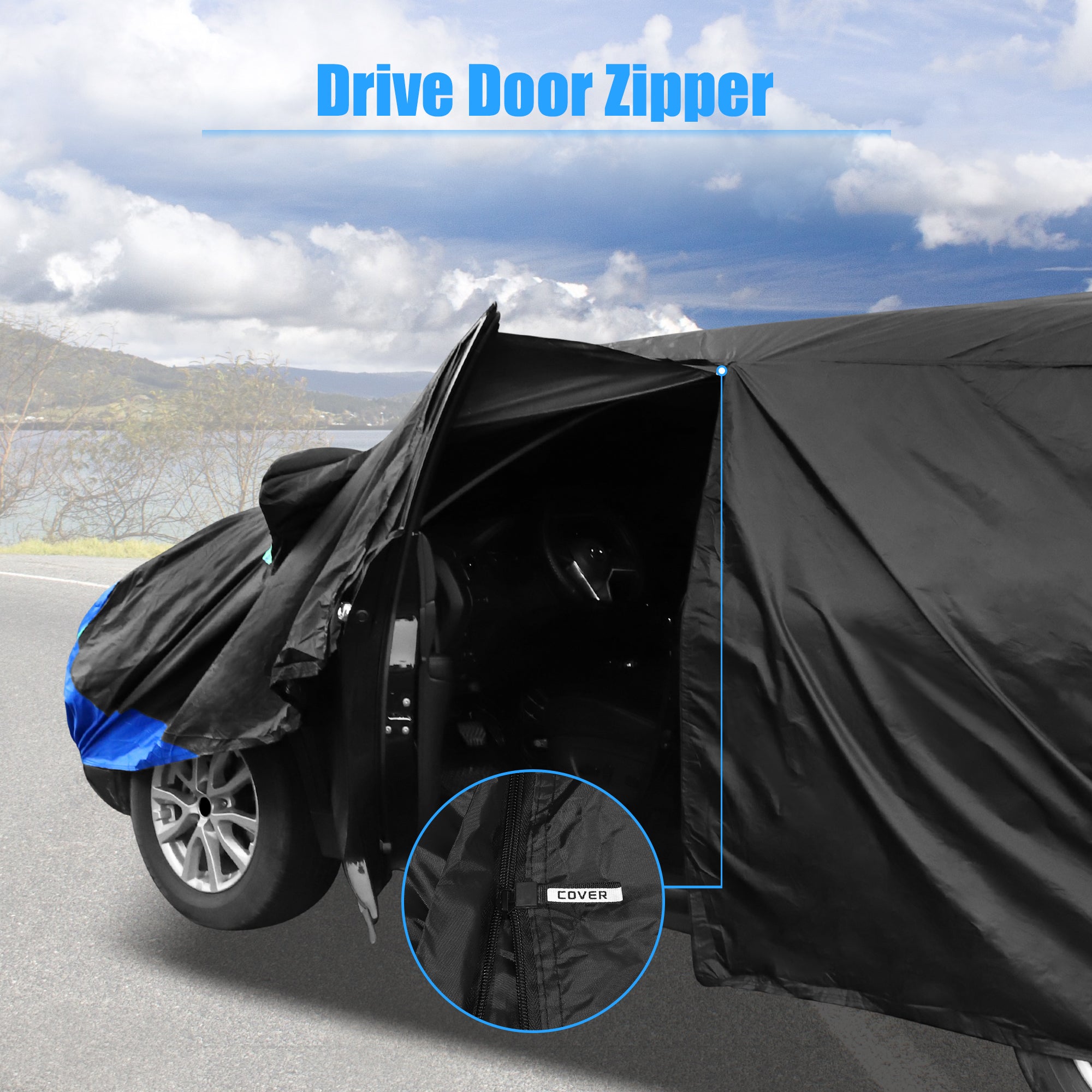 Unique Bargains YL Car Cover All Weather for Car Outdoor Rain Sun Protection Universal Fit for SUV 182