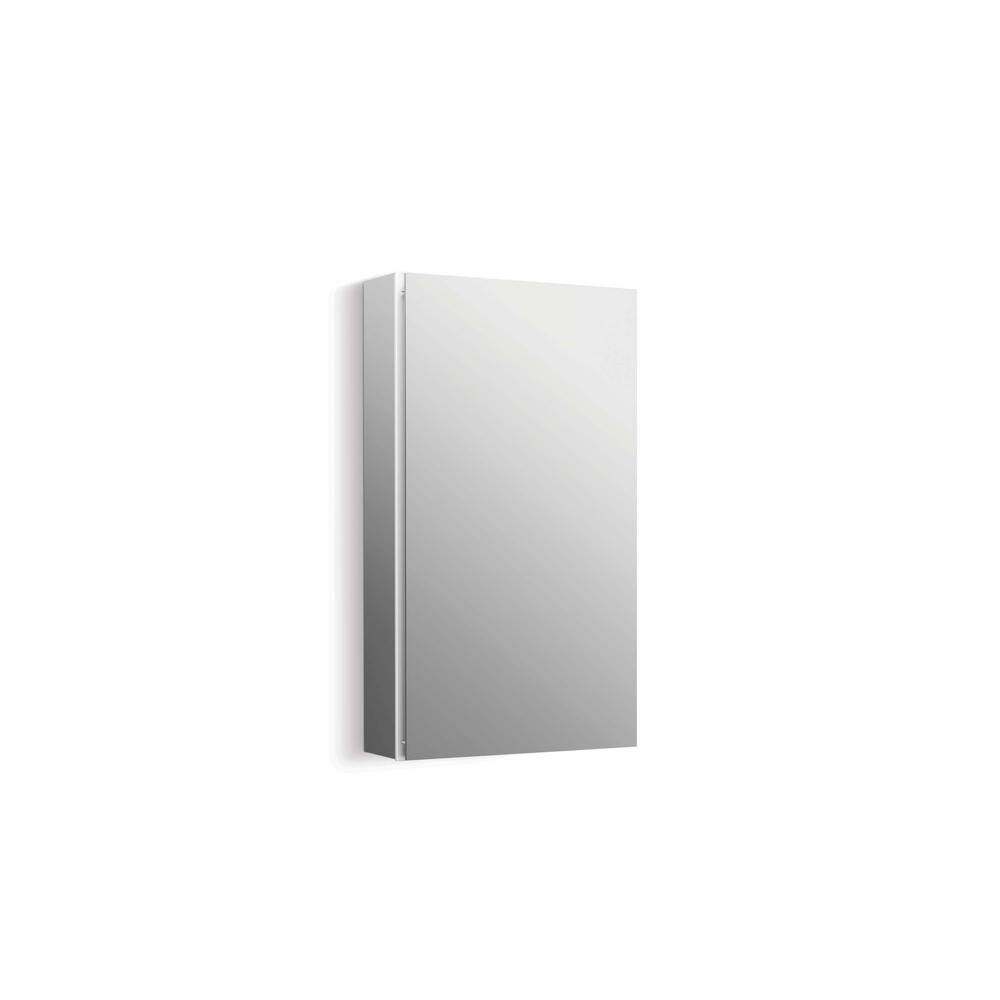 KOHLER 15 in. x 26 in. Aluminum Recessed or Surface Mount Soft Close Medicine Cabinet with Mirror in White Powder-Coat K-R79215-CA1