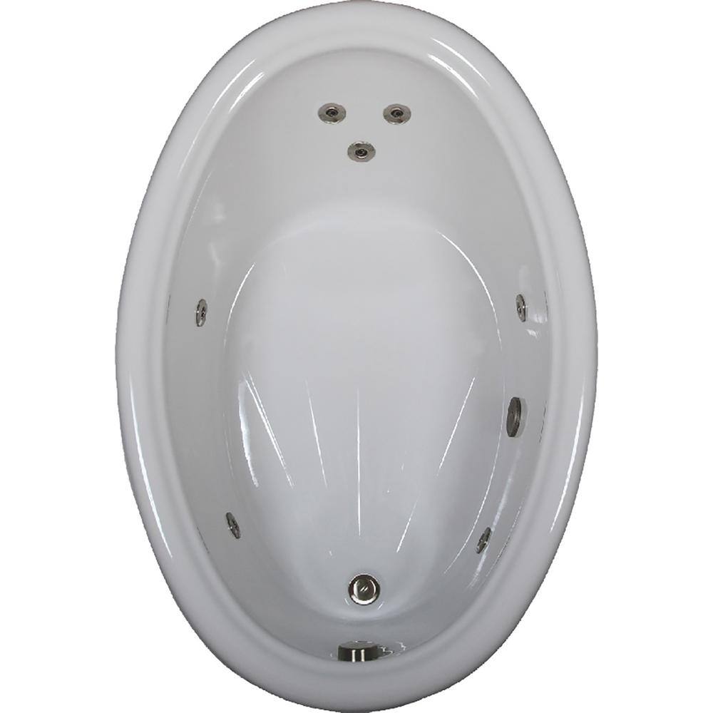 Comfortflo 60 in. Oval Drop-in Whirlpool Bath Bathtub in White W6042SO White