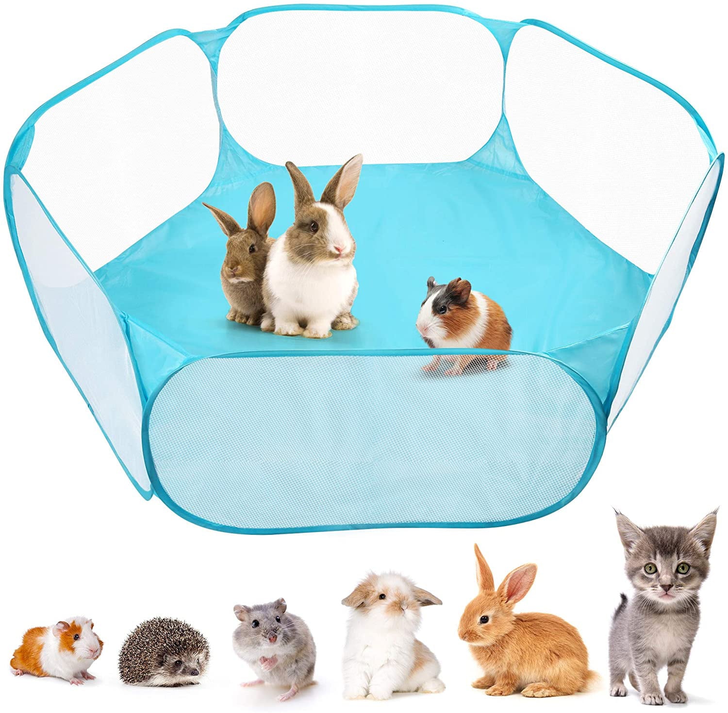 Upgraded Small Animal Cage Tent， Waterproof Foldable Pet Playpen Outdoor/Indoor Pop Open Exercise Fence， Guinea Pig Cage Tent， Breathable Fabric， Yard Fence for Guinea Pig， Rabbits， Hamster