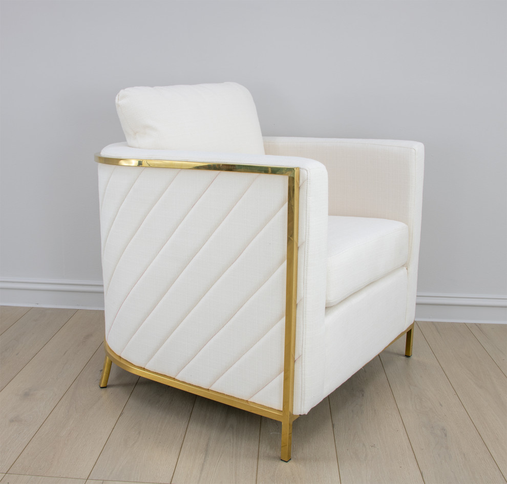 Sienna Gold and White Chair   Contemporary   Armchairs And Accent Chairs   by Lillian Home  Houzz