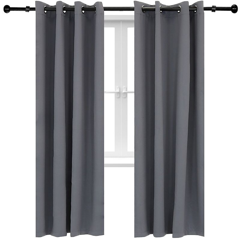 Sunnydaze Set of 2 Blackout Curtain Panels with Grommet Top - 52 x 84