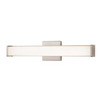 Hampton Bay Astrid 24 in. Brushed Nickel 5-CCT LED Bathroom Vanity Light Bar with Frosted Glass KPU1301LX-04BN