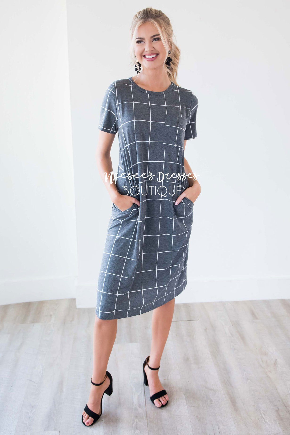 The Jonna Checkered Front Pocket Dress