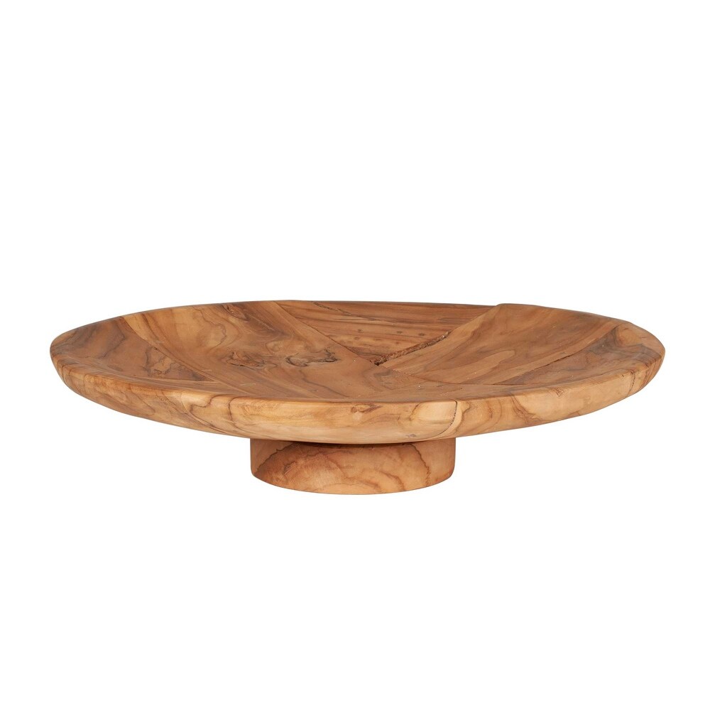 Handmade Natural Teak Wood Decorative Bowl by East at Main