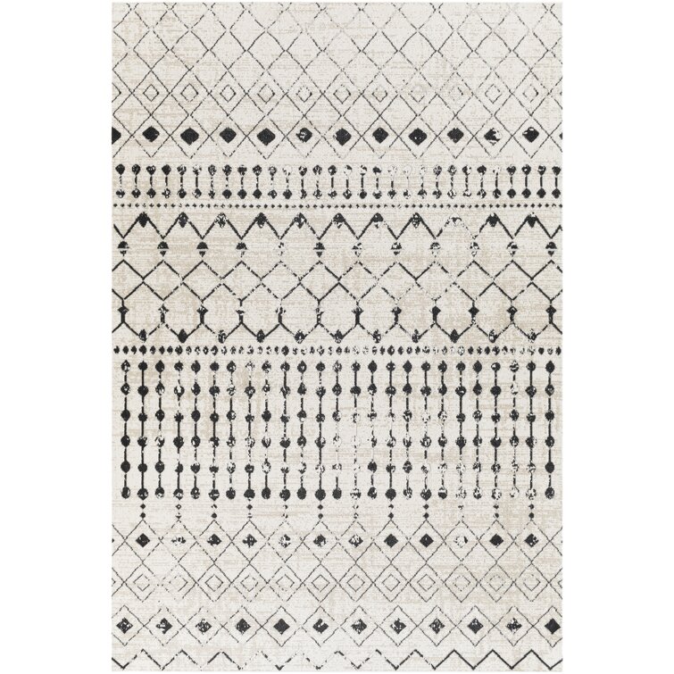 Lyles Machine Washable Moroccan Ink Blue/Gray Area Rug