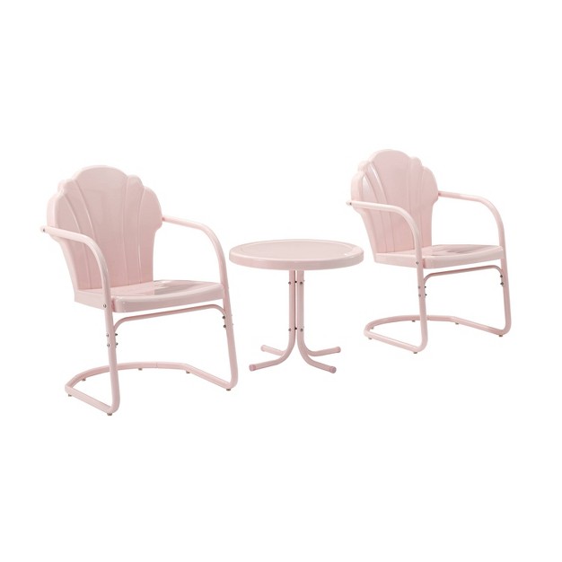 3pc Tulip Seating Set Pink Crosley