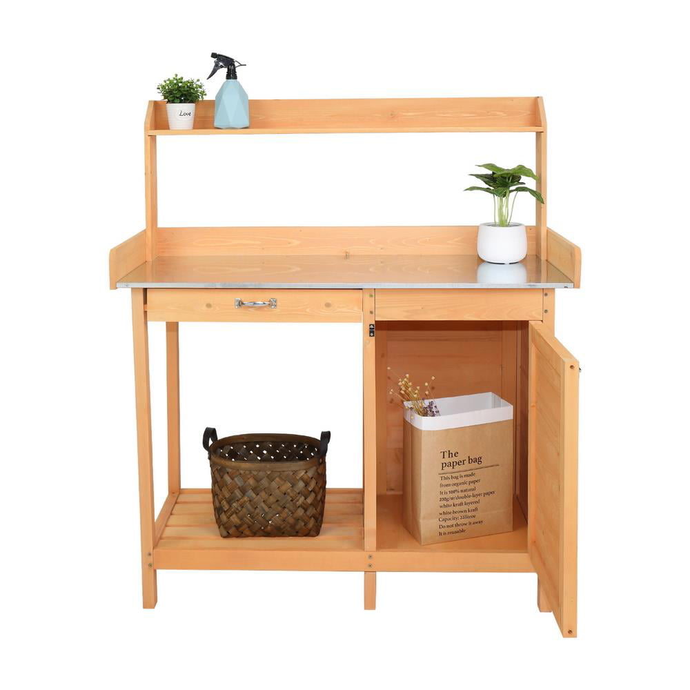 Winado Garden Workbench With Drawers And Cabinets