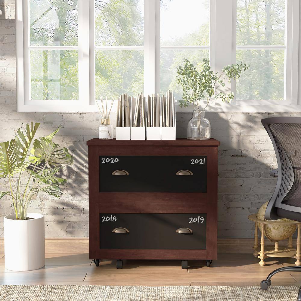 Furniture of America Gaula Vintage Walnut File Cabinet with Caster Wheels HFW-1650C6