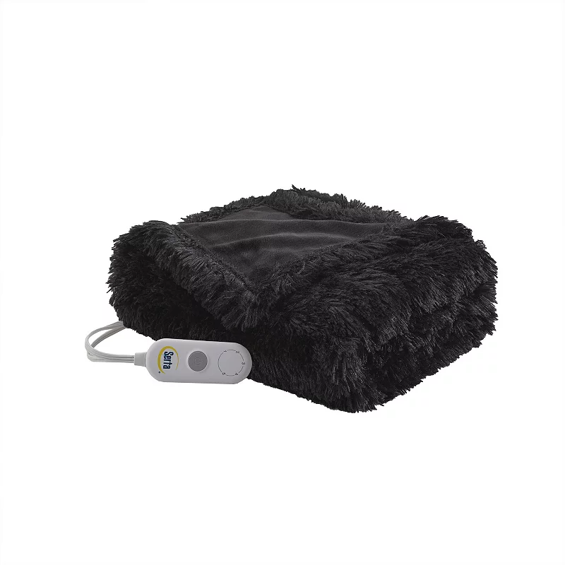 Serta? Leena Shaggy Faux Fur Electric Heated Throw Blanket