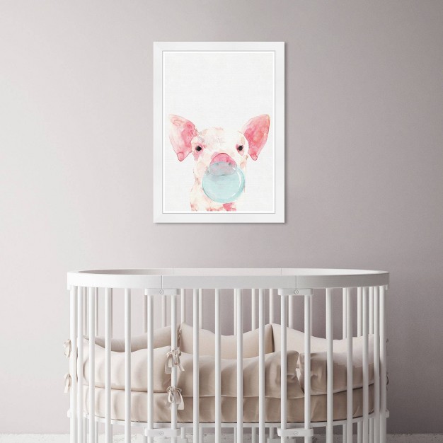 X 21 quot Piglet Bubblegum Animals Framed Art Print Wynwood Studio