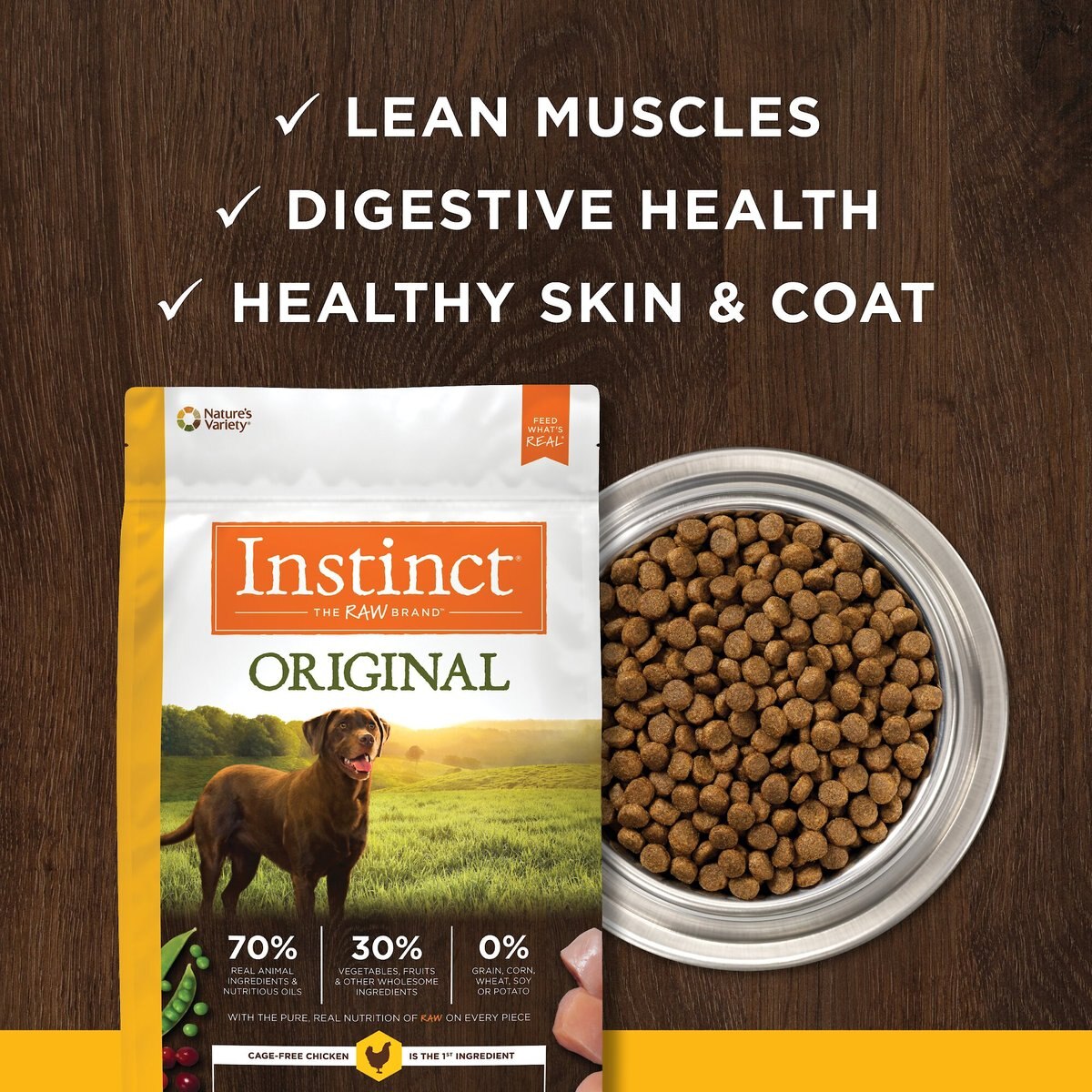 Instinct Original Grain-Free Recipe with Real Chicken Freeze-Dried Raw Coated Dry Dog Food