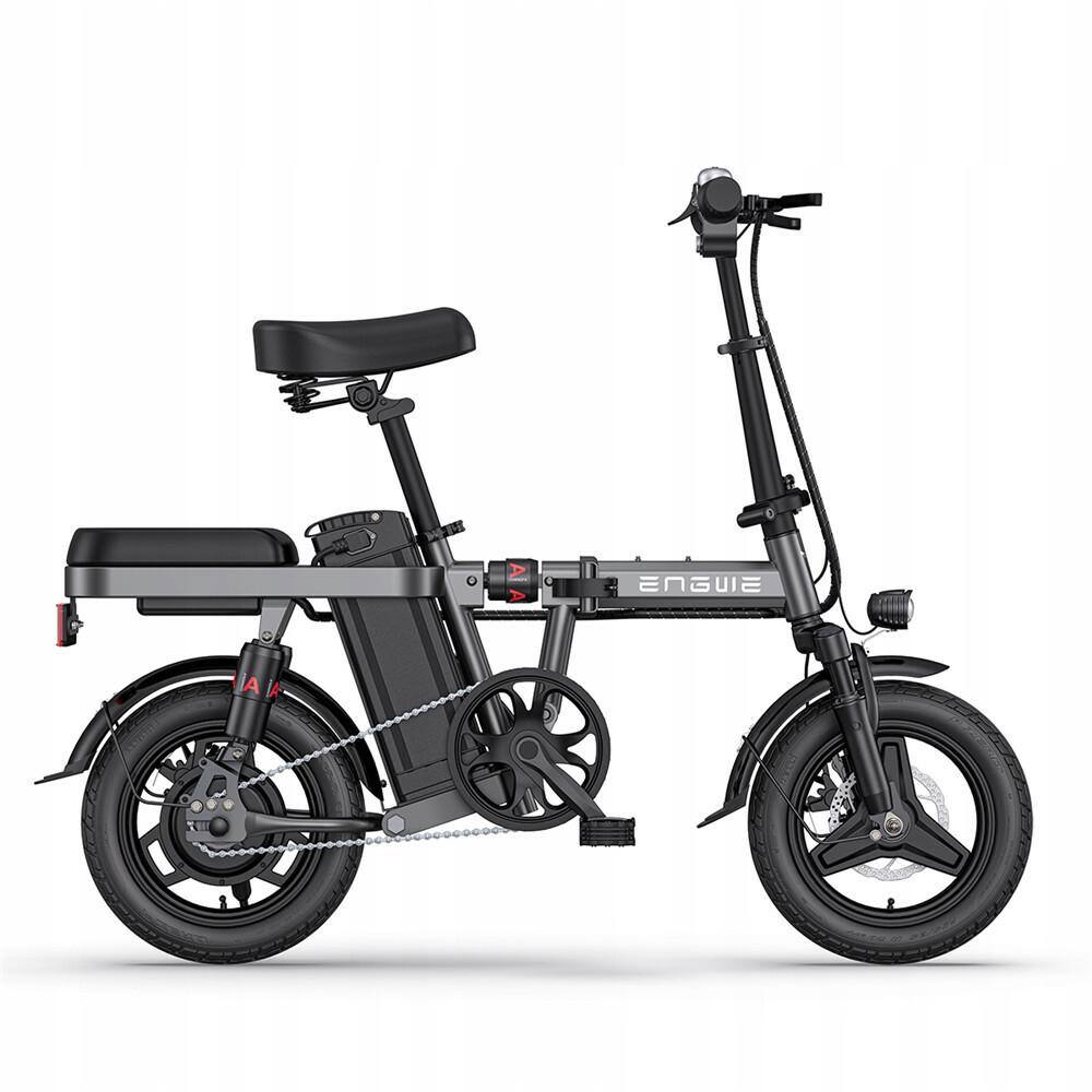 Wildaven 14 in. Folding Mini Electric Bike with 35-Watt Powerful Motor 4-Volt 10Ah Lithium Battery 4 Shock Absorptions Gray YCKJDHMSY05