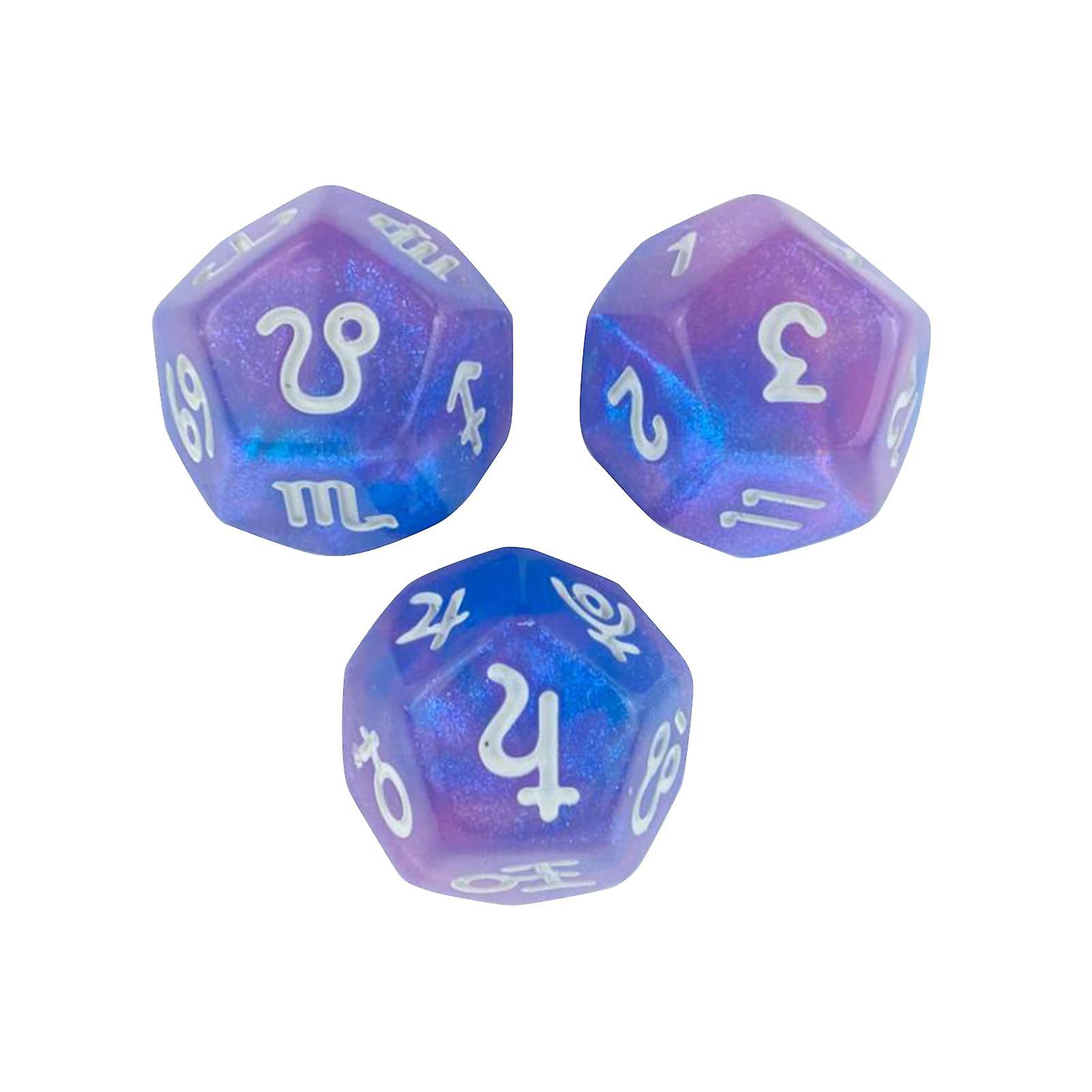 3x Polyhedral Dice Multi Sided Dices Constellation Dice For Family Gathering Style A