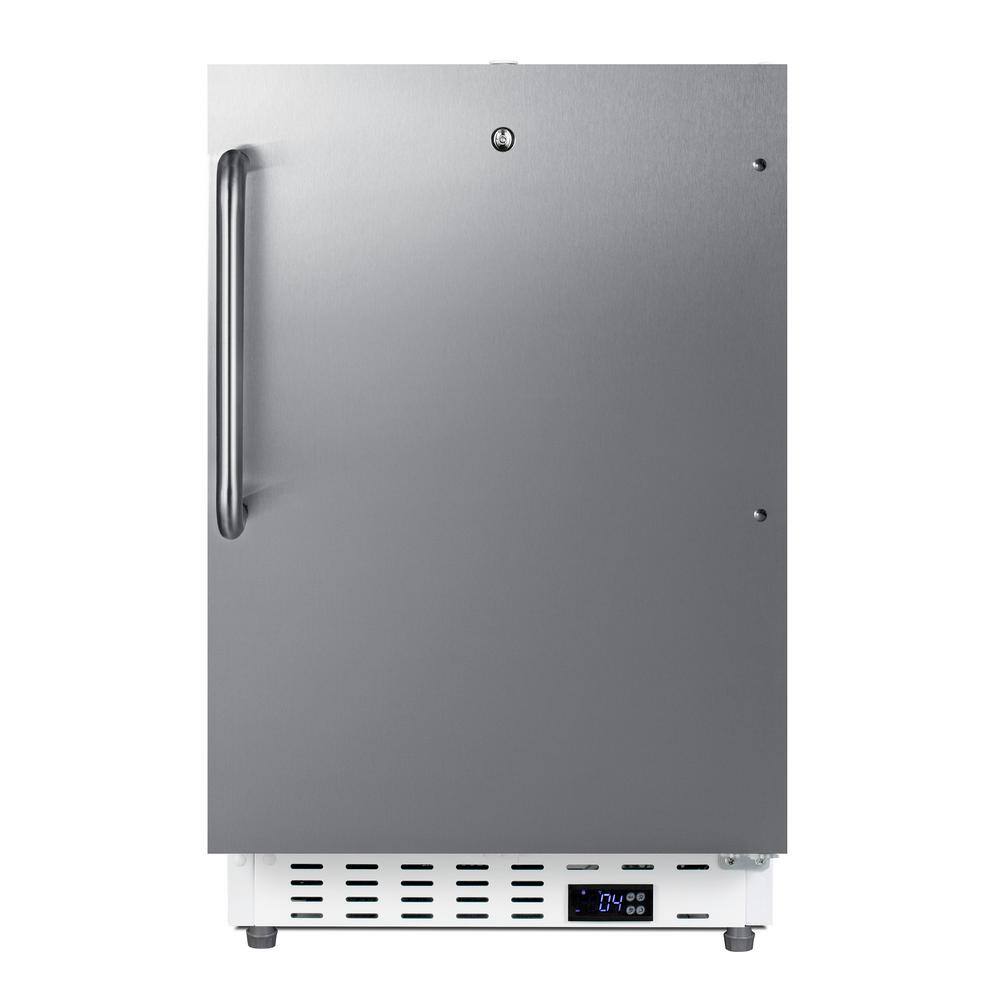 Summit Appliance 20 in. W 3.32 cu. ft. Commercial Mini Refrigerator without Freezer in Stainless Steel SCR504SSTBADA