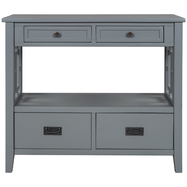 TiramisuBest Console Table for Living Room with 4 Drawers and 1 Shelf