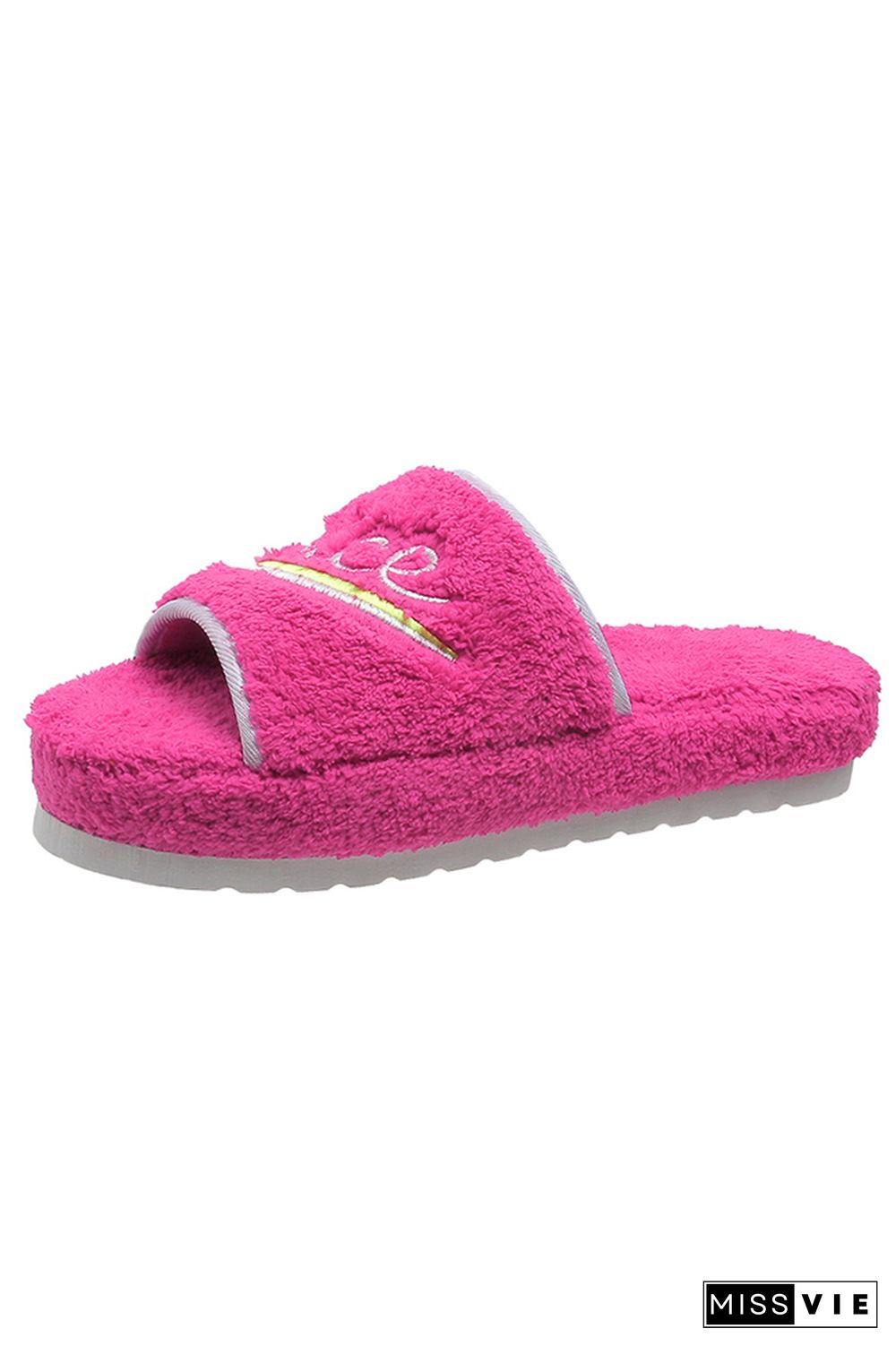 Nice Emrboidery Fleece Slippers