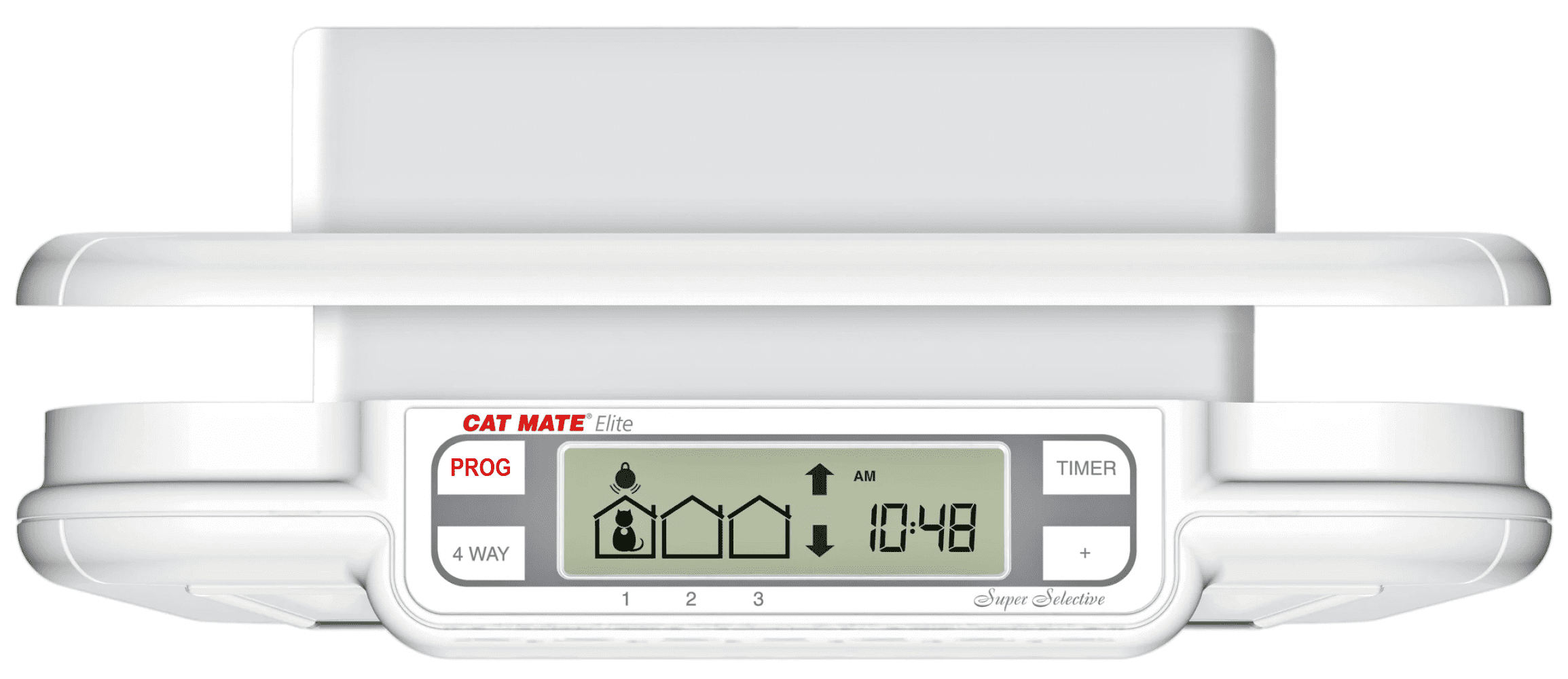 Cat Mate Elite Microchip Pet Door with Timer Control， LCD Display， 4-Way Locking Options， Durable Polymer Construction， for Entry Control