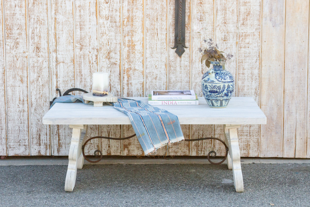 Bleached White Spanish Tavernera Coffee Table   French Country   Coffee Tables   by De cor  Houzz