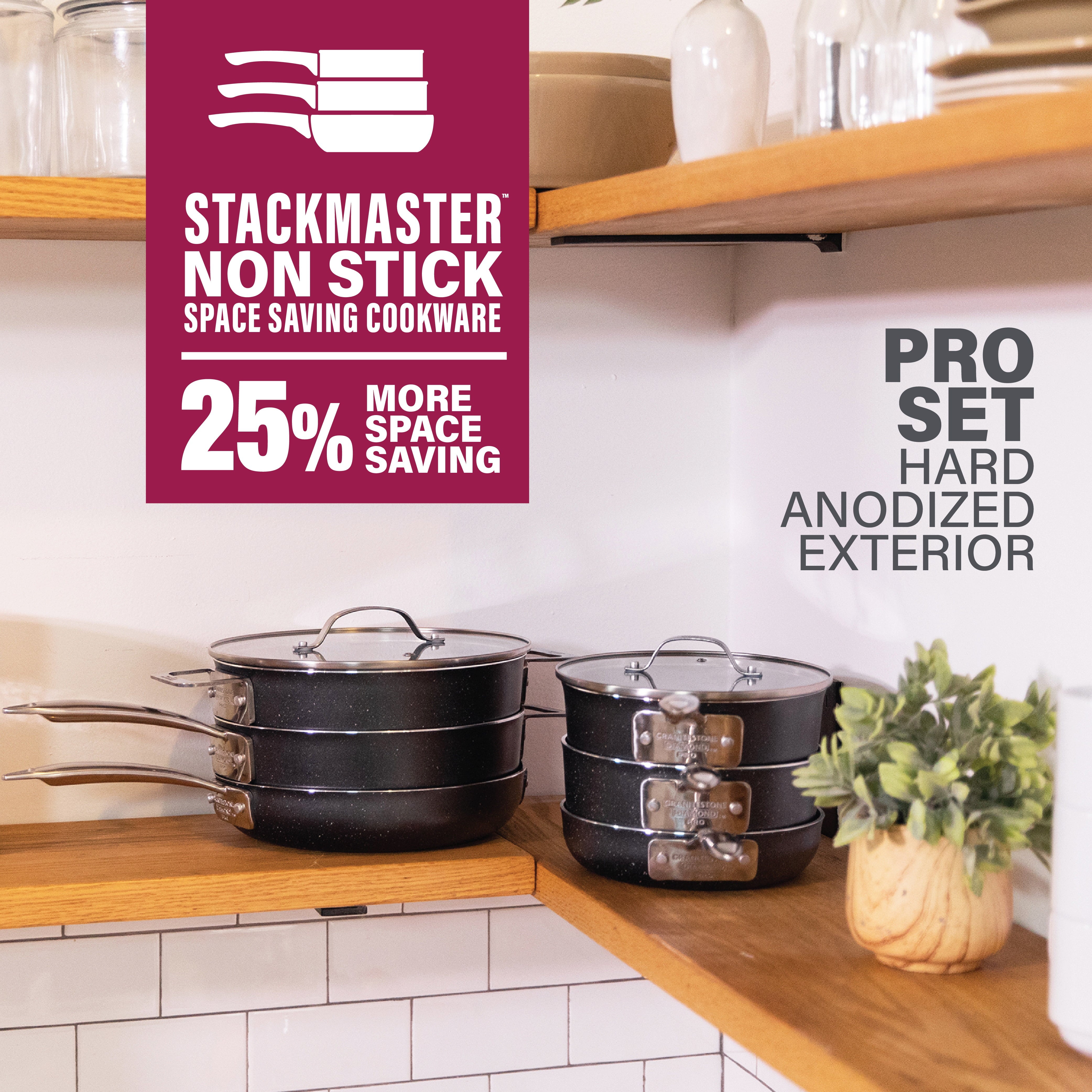 Granite Stone Diamond Stack Master Non-stick Diamond and Mineral Infused Coating 10-Pc. Cookware Set