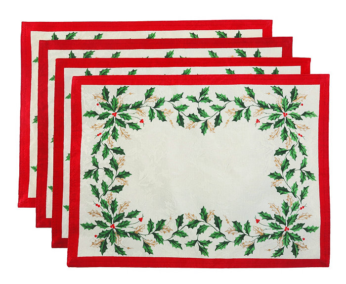 Lenox Holiday Placemats Set 4