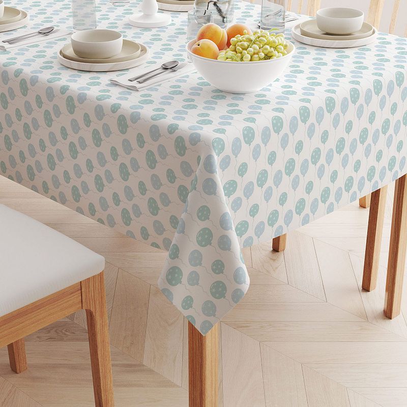 Square Tablecloth， 100% Cotton， 60x60， Blue Balloons