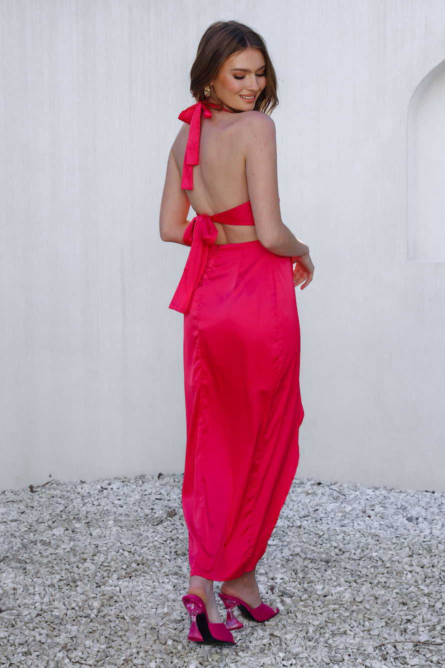 Bring The Beatbox Maxi Dress Hot Pink