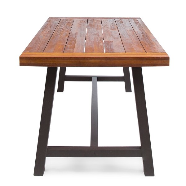 Wooden Dining Table with Metal Legs