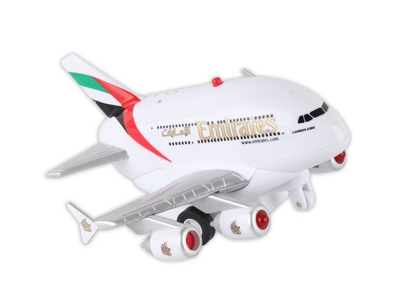 Daron TT52084 Emirates A380 Pullback W/Light   Sou...