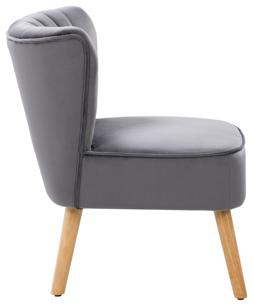 CorLiving Lynwood Velvet Accent Chair   Midcentury   Armchairs And Accent Chairs   by CorLiving Distribution LLC  Houzz