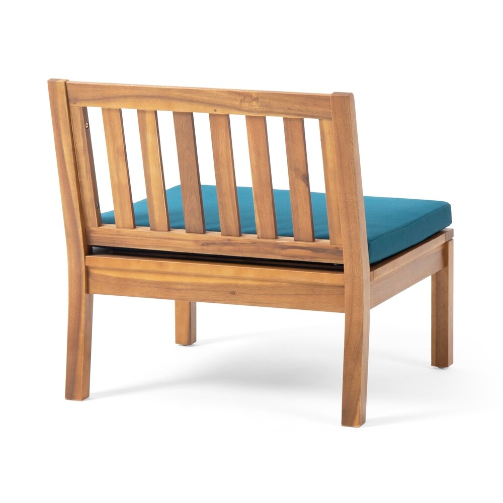 Caswell Outdoor Acacia Wood Club Chair with Cushion (Set of 2) by Christopher Knight Home