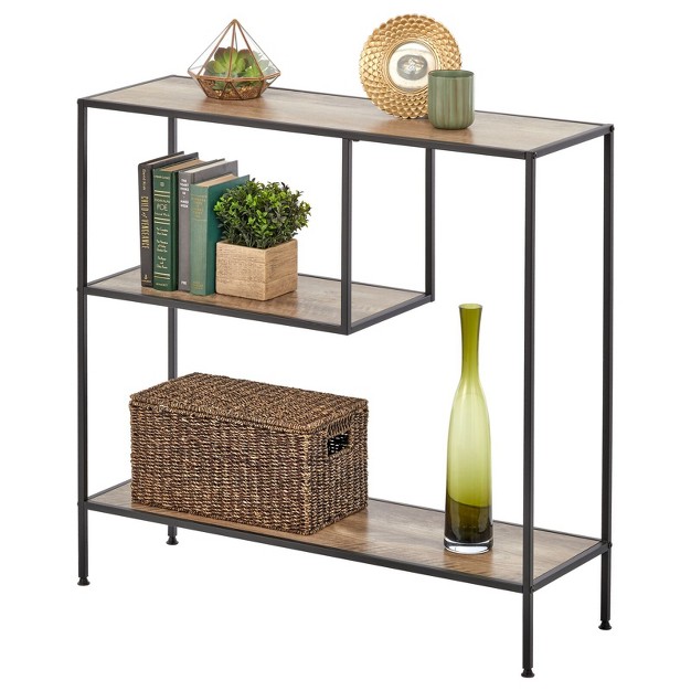 Mdesign Modern Metal And Wood Console Table With Shelf