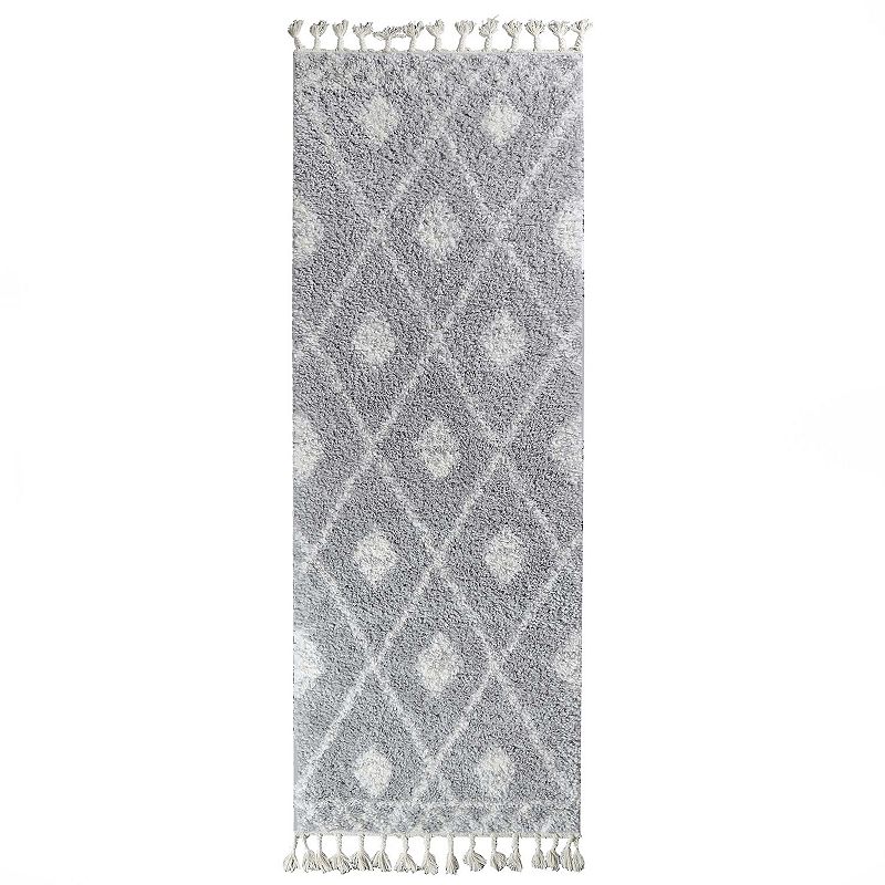 SUPERIOR Boho Tribal Geometric Indoor Tassled Shag Area Rug