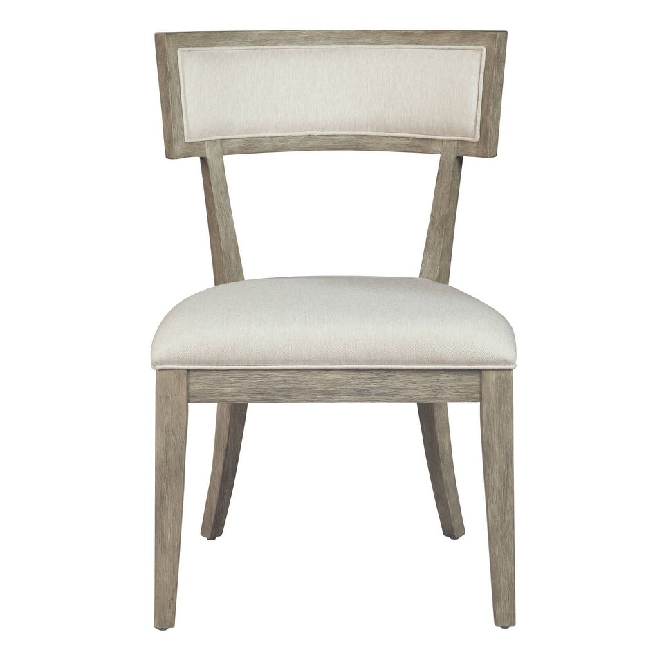 Solid Wood with Grey Linen Upholsty Dining Side Chair