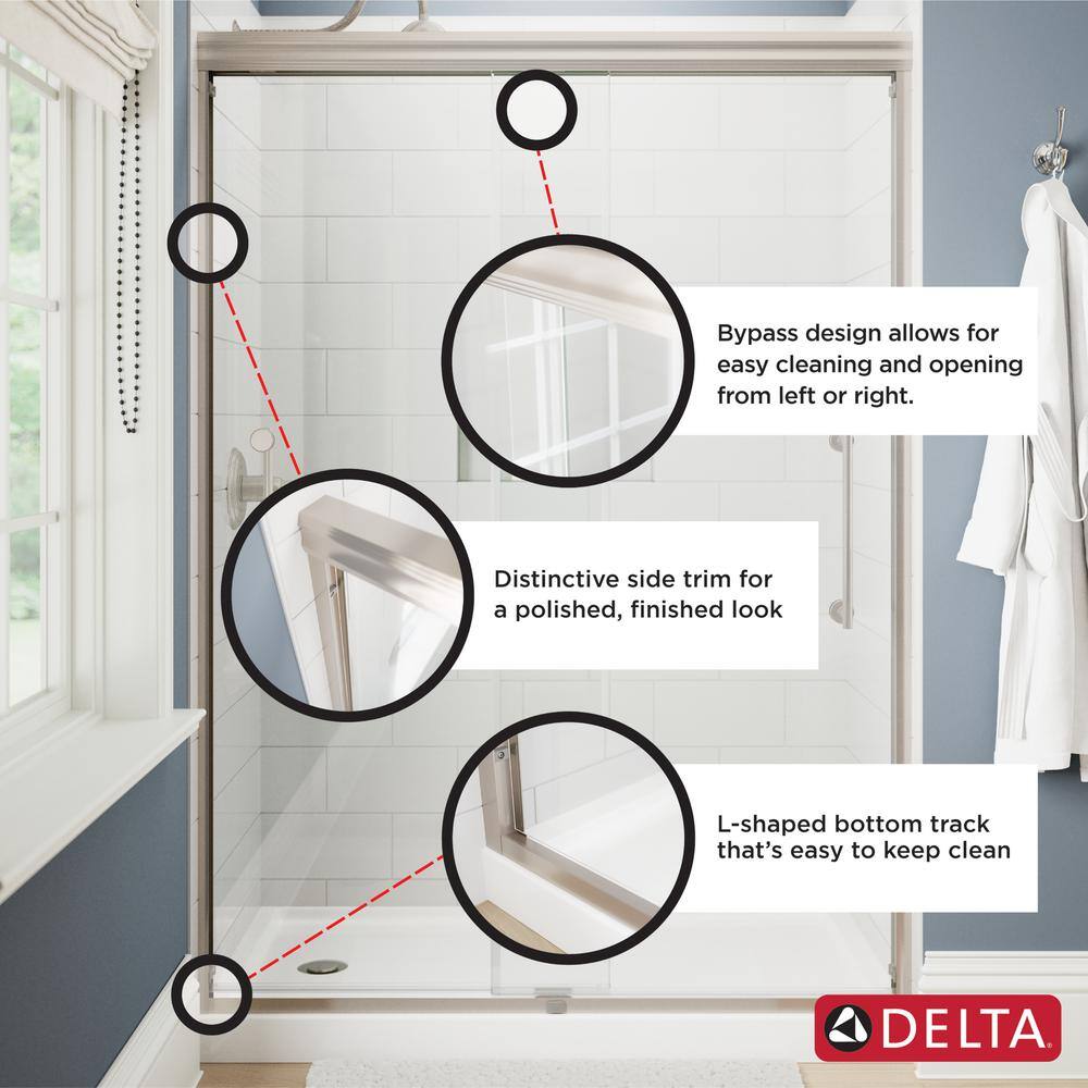 Delta Ashmore 60 in. W x 60-38 in. H Sliding Frameless Bathtub Door in Matte Black with 516 in. (8 mm) Clear Glass SD5758427