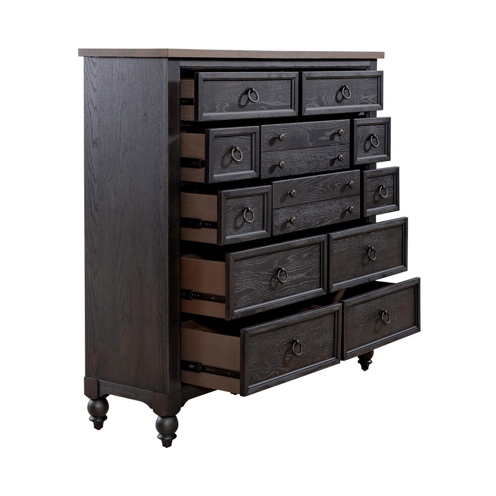 Americana Farmhouse Black 12 Drawer Chesser