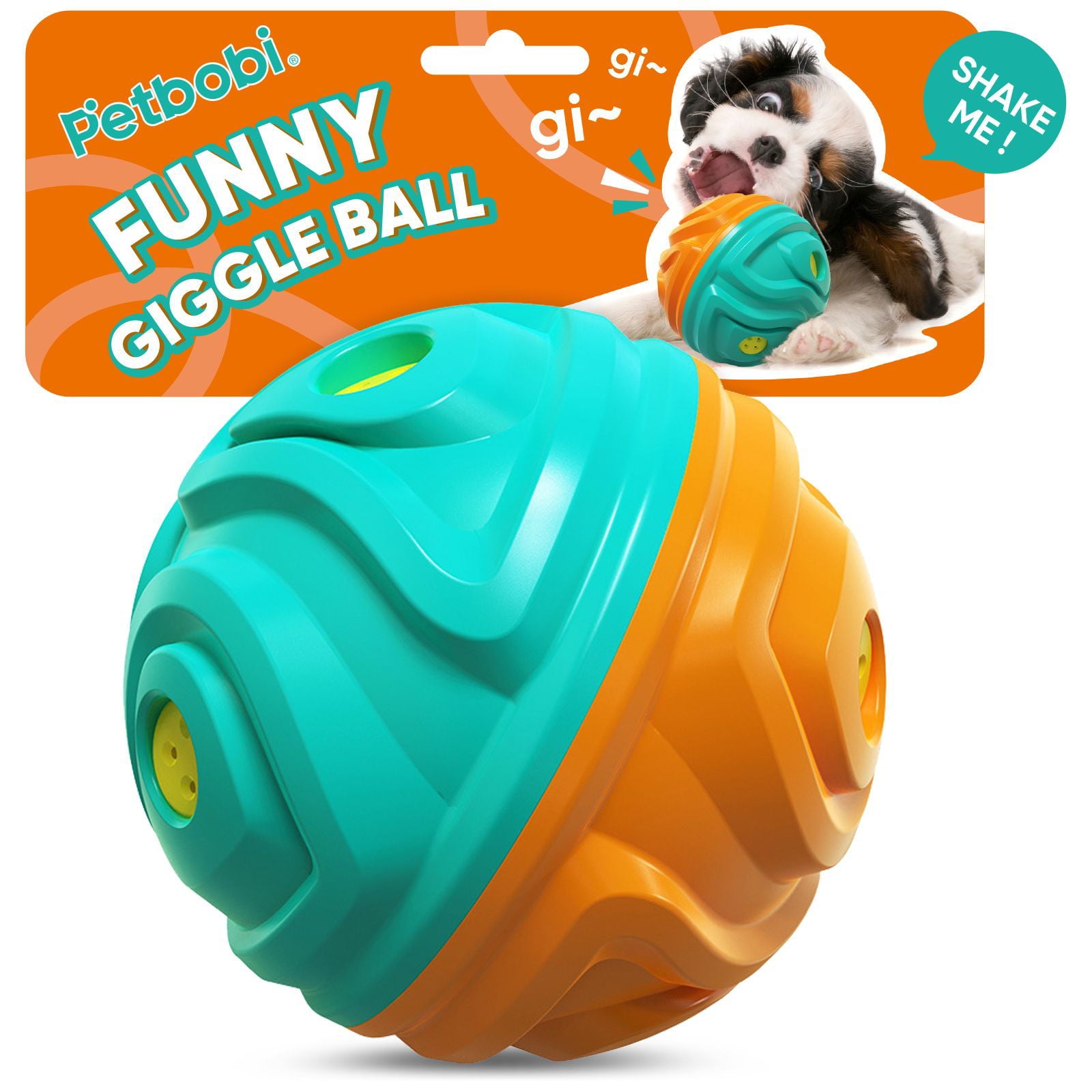 Petbobi Dog Interactive Ball Toys for Small and Medium Dogs， Wobble Giggle Ball Dog Chew Toys for Aggressive Chewers， Green/Yellow