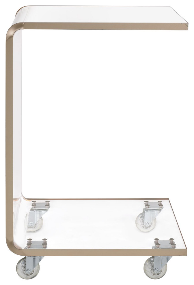 Peek Acrylic Snack Table  Gold   Contemporary   Side Tables And End Tables   by Homesquare  Houzz