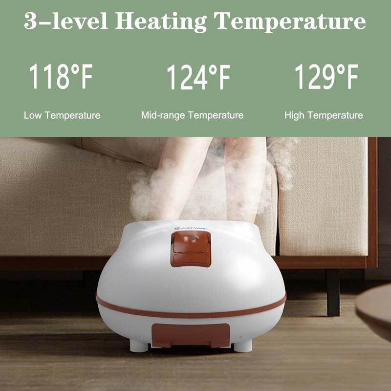 Steam Foot Spa Bath Massager, Foot Sauna Massage Machine with 3 Heat Levels, Pedicure Massage Rollers, Timing Function