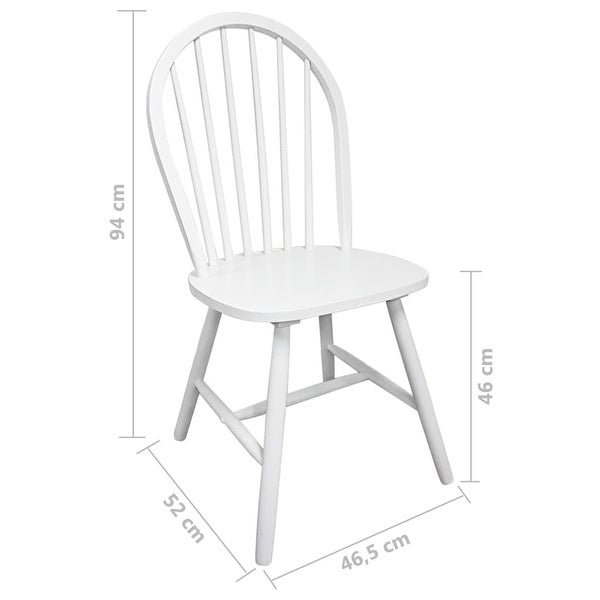 2/4/6 pcs Wooden Dining Chairs Round White - 18.3