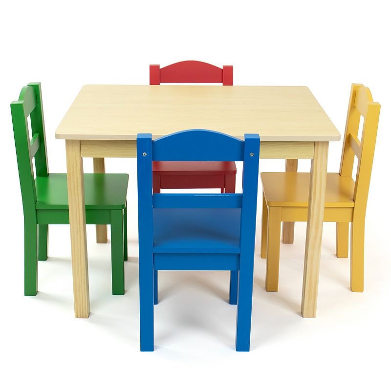 Humble Crew Kids Wood Table and 4 Chairs Set